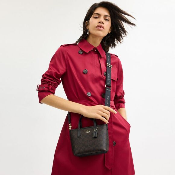 NWT Coach Outlet City Mini Tote Bag In Signature Canvas - Picture 4 of 6